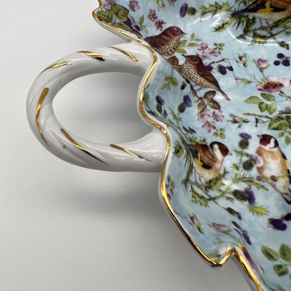 Mayfair Collection by Jay Leaf Shaped Trinket Dish w/ Bird Theme - 8.5" x 7" - Picture 7 of 9